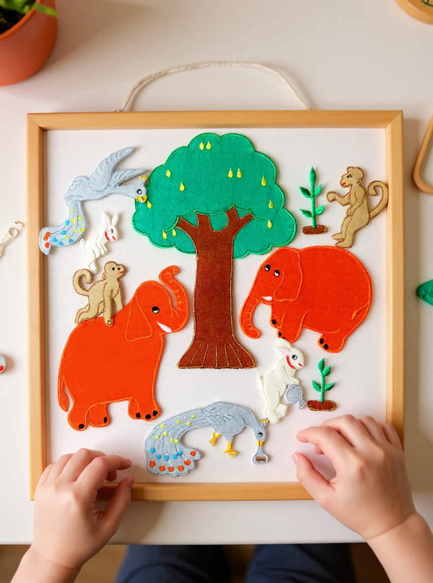 The Four Friends - Felt Board Story - A Folk Story from Bhutan - Friendship and Cooperation.