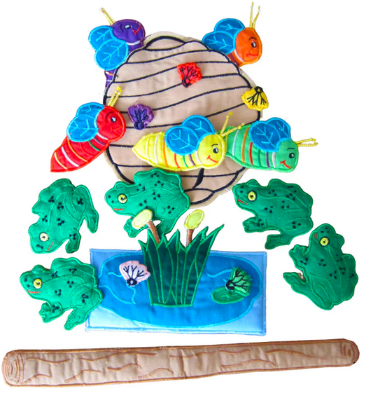 Five Speckled Frogs PLUS Five Bumble Bees & Hive - Felt Stories