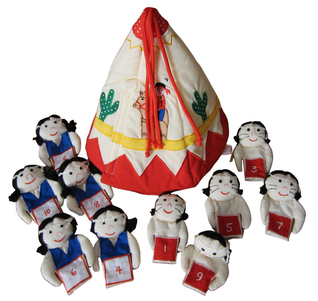 10 Little Indians - finger puppets - Math exercise