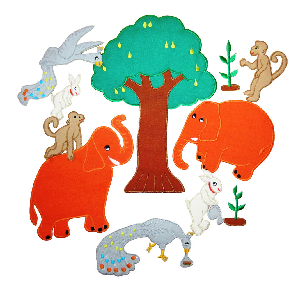 The Four Friends - Felt Board Story - A Folk Story from Bhutan - Friendship and Cooperation.