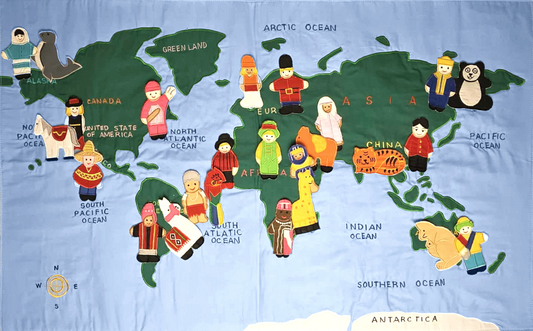Large World Map - Fabric Wall Chart