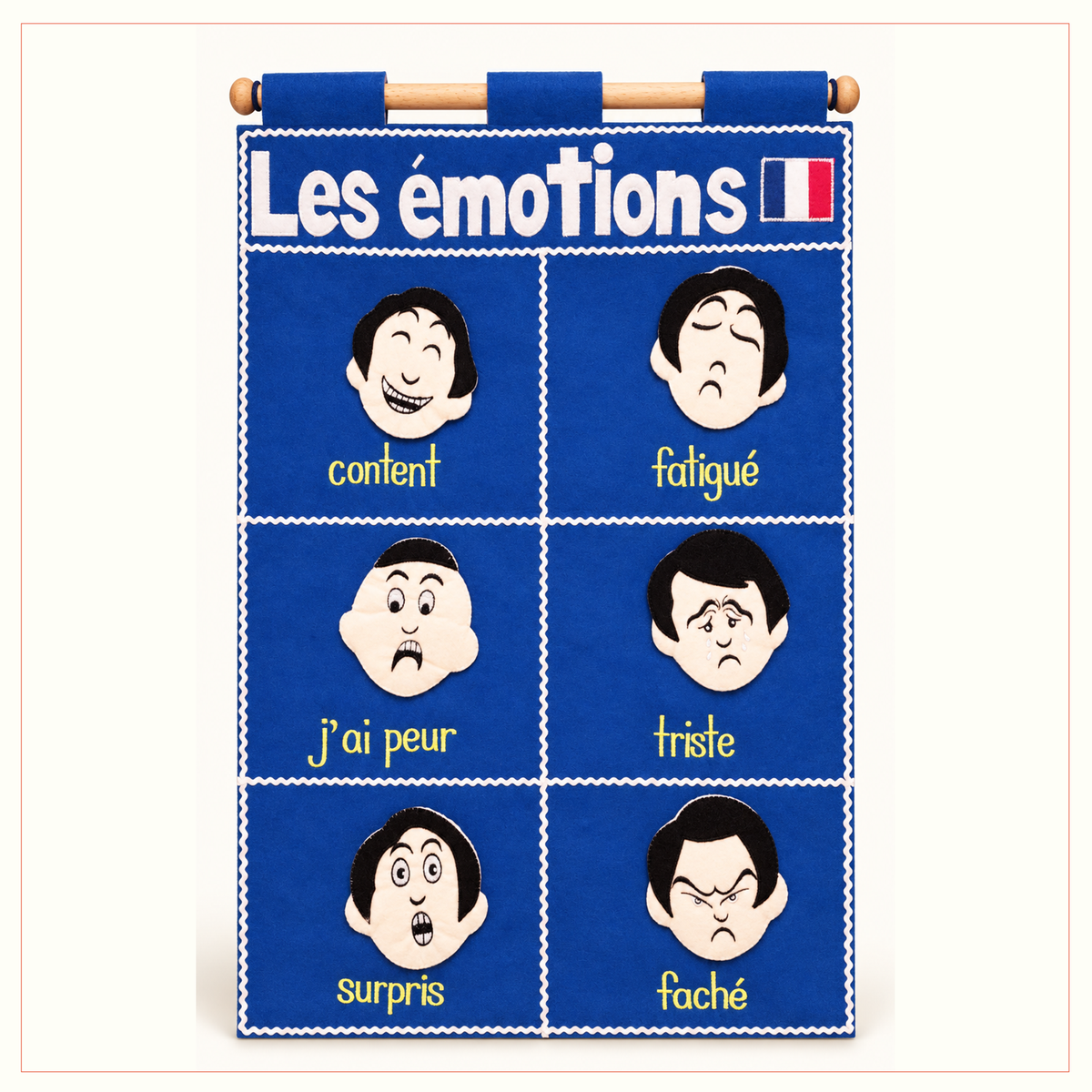 French Language - Facial Expressions - Fabric Wall Chart