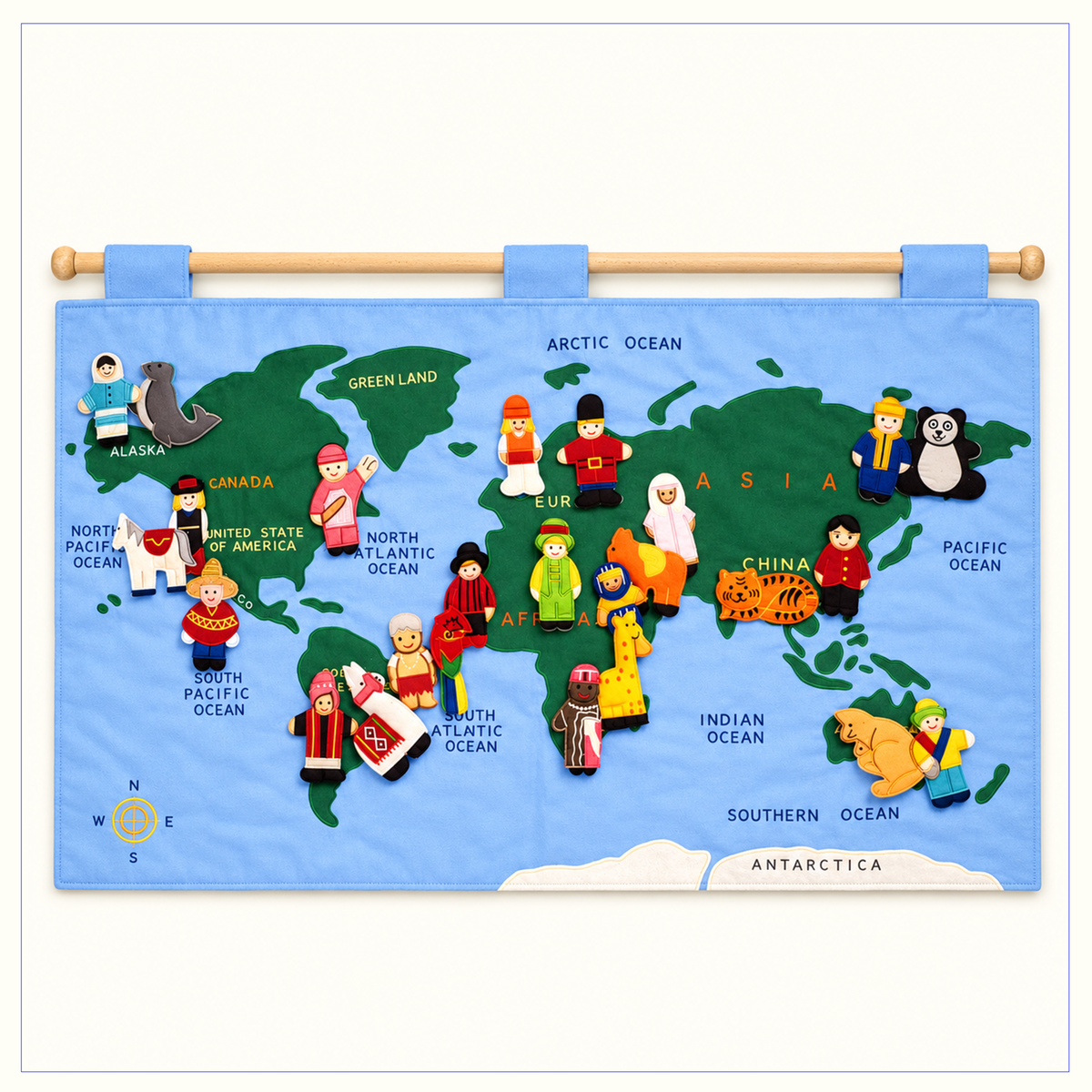 Large World Map - Fabric Wall Chart