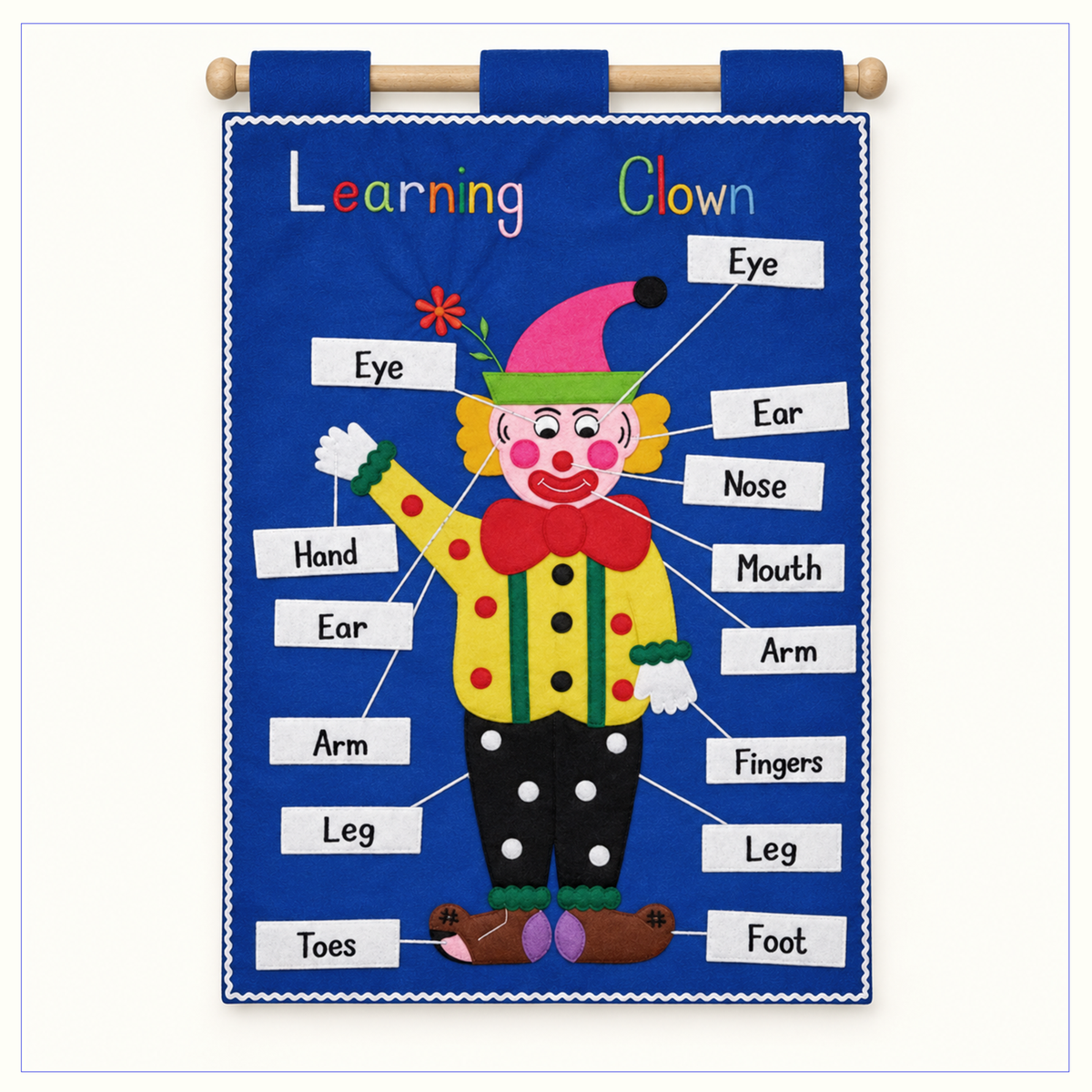 Learning Clown - Fabric Wall Chart - Body Parts