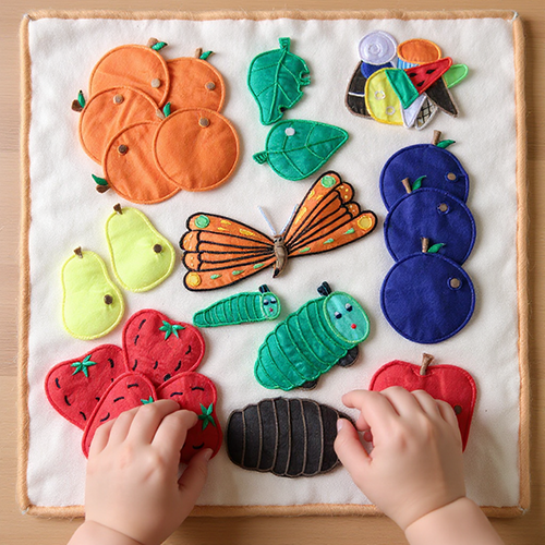 A Very Hungry Caterpillar - Felt Board Story - Life Cycle of a Caterpillar.